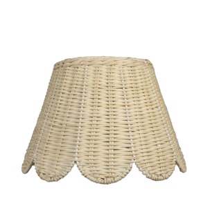 Lampe de table/bureau en rotin naturel minimaliste, forme vague, écologique, légère, artisanat tissé, personnalisable, best-seller - Product Image 5