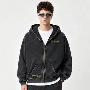 เสื้อฮู้ดดี้สไตล์เรโทรผ้าฝ้ายหนา 450 กรัม ทรงสตรีทแวร์ ลุคซักฟอกแบบวินเทจ; รับสกรีนซิลค์สกรีนและปักลายตามสั่ง - Product Image 5