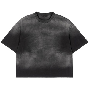 เสื้อยืดคอกลมโอเวอร์ไซส์ผ้าฝ้าย 100% สำหรับผู้ชาย พิมพ์โลโก้ได้ ระบายอากาศดี ไซส์ใหญ่ สไตล์วินเทจ เสื้อยืดฤดูร้อน - Product Image 1