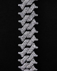 Bracelet de luxe en argent 925 avec maillons en os de poisson sertis de diamants Moissanite, bijou tendance Hip Hop pour hommes et femmes, style streetwear - Product Image 2