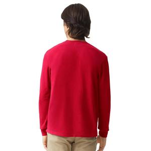 Camiseta de manga larga con cuello redondo para hombre, elástica, de algodón suave, básica, de fibra de bambú, cómoda, con logotipo y diseño personalizados. - Product Image 3