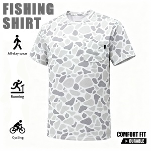 Camiseta de Caza Unisex de Verano, Impermeable, Transpirable, Coolmax, Cuello Redondo, Diseño Animal, Tejido de Punto, Impresión Digital, MOQ Bajo - Product Image 1