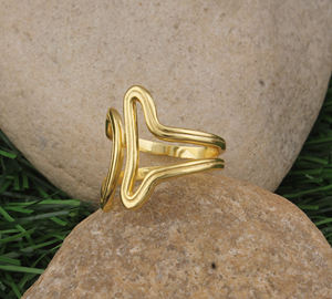 Anillo de Compromiso y Boda Vintage Hecho a Mano en Plata de Ley 925 Chapado en Oro con Engaste de Esmeralda para Mujer, Certificado de Lujo - Product Image 2