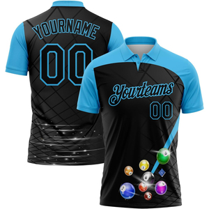 เสื้อโปโลผู้ชายลายไฟ 8 ลูกแบบกำหนดเอง แขนสั้น พิมพ์ลายดิจิทัล แห้งเร็ว ชุดกีฬาลำลอง - Product Image 4