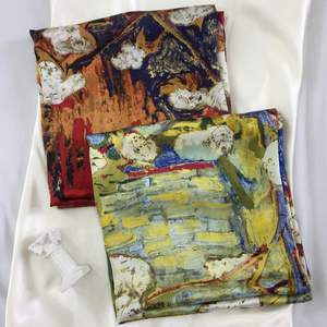 Pañuelo de Seda Estampado Premium para Mujer, Pañuelo Cuadrado para la Cabeza, Envoltura para el Cabello, Pañuelo para el Cuello, Sensación Suave de Satén, Diseño de Moda para Damas - Product Image 2