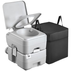 Toilette portable avec réservoir de déchets amovible de 5,3 gallons, 120 chasses d'eau, design moderne pour le camping, les voyages en plein air, indicateur de niveau pour adultes - Product Image 1