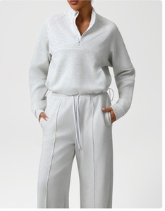 ชุดวอร์มพิมพ์ลายสำหรับผู้หญิงแบบ 2 ชิ้น เสื้อฮู้ดมีซิป กางเกงจ็อกเกอร์ ระบายอากาศได้ดี เป็นมิตรกับสิ่งแวดล้อม เหมาะสำหรับออกกำลังกาย - Product Image 1