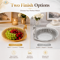 Plateau de service décoratif en métal en forme de paon pour fruits, bonbons et noix, idéal pour la décoration intérieure, les cadeaux de mariage, les détaillants et les fabricants OEM.
