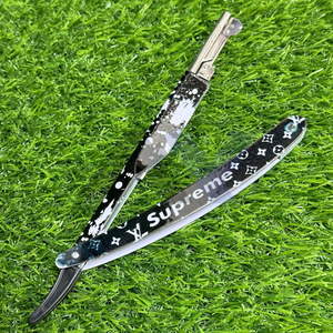 Free Sample Premium Stainless Steel <b>Single</b> <b>Blade</b> Barber <b>Razor</b> with Finger Rest Professional Face Shaving Straight Edge <b>Razor</b> Hig - Product Image 3