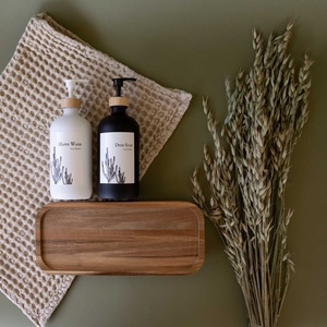 Plateau de service rectangulaire en bois d'acacia, finition naturelle, plateau de présentation pour la présentation des aliments, vaisselle de cuisine, vente en gros B2B - Product Image 4