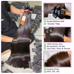 มัดผมดิบจากเวียดนามผมแท้ติดหนังแท้สีดำธรรมชาติ - Product Image 6