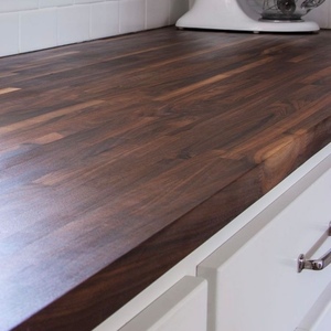 Panel de encimera de madera de acacia de diseño contemporáneo con acabado de teca dorada con aceite de cera para uso en la cocina - Product Image 2