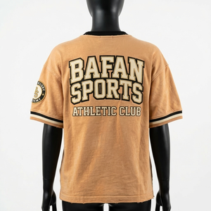 T-shirt de rugby pour femme, premium, tissu coton polyester 180 GSM, beige uni, logo brodé personnalisé, chemise de rugby en coton pour femme - Product Image 3