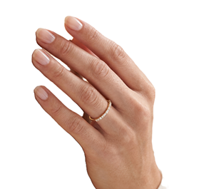 9K 10K Solid Gold Elegant Baguette Round Brilliant Lab Diamond DEF Color VS VVS Clarity Moissanite Half Eternity Engagement Band - Product Image 6