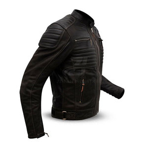 Veste de motard en cuir véritable pour homme, sur mesure, pour la conduite à moto. - Product Image 4