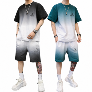 Traje de Manga Corta para Hombre, Algodón, con Logotipo Personalizado, Venta al Por Mayor de Fábrica, Conjunto de Camiseta de Manga Corta - Product Image 3