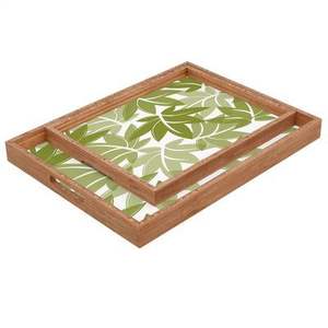 Bandeja de servir decorativa de diseño vintage, bandeja de madera con asas recortadas para accesorios de cocina para el hogar a un precio asequible. - Product Image 1