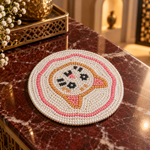 Posavasos de Vidrio con Cuentas de Primera Calidad para Mesa de Comedor |   Posavasos Redondo Decorativo con Diseño de Personajes para Decoración del Hogar y Cocina - Product Image 3