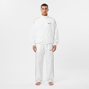 Pantalon de survêtement ample pour homme, léger, 100 % polyester, blanc uni, idéal pour le sport - Product Image 4