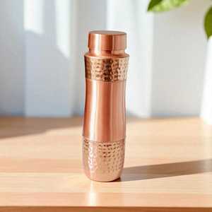 Copper <b>Water</b> <b>Bottle</b> Minimalist Design Portable Travel Drinkware Reusable Eco-Friendly Lids Included - Product Image 1