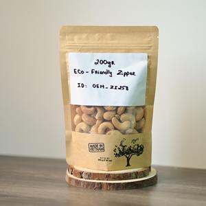 Emballage éco-responsable avec fermeture éclair, fabriqué au Vietnam, OEM, qualité supérieure, noix de cajou grillées, certifiées ISO, saveur beurrée et salée unique, directement du producteur, 200g - Product Image 2