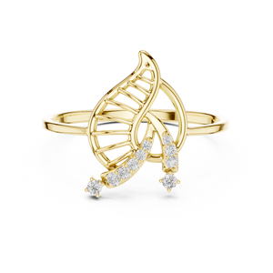 Anillos de oro macizo de 14k para mujer con diseño minimalista de diamantes de corte redondo y motivo esquelético, ideales para regalo, compromiso, aniversario, boda. - Product Image 1