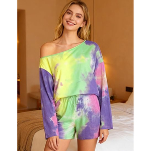 Women Comfortable Oversized T Shirt and Short Leggings <b>Set</b> Casual Daily Wear Two Piece Outfit <b>tie</b> dye - Product Image 5