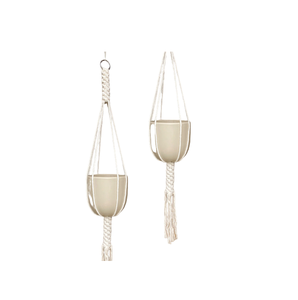 Porte-plante en macramé avec logo personnalisé, panier suspendu pour plantes d'intérieur et d'extérieur, corde en coton macramé, décoration pour la maison, fournisseur indien - Product Image 5