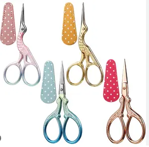 Sewing Embroidery Stork Scissors Stainless Steel in Color Coating Best quality in low price Supplier From Pakistan