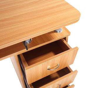 Scrivania Portatile in Legno Massello e MDF da 15mm con 1 Anta e 3 Cassetti per Ufficio, 1 Unità - Product Image 6