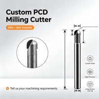Outils de fraise en bout diamantés personnalisables PCD Ball Nose Cutter End Milling Cutter CNC Lathe Diamond Milling Tools