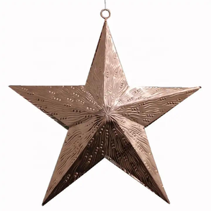 Christmas Decorative Iron <b>Hanging</b> <b>Star</b> Ornaments Luxury Design American Fashion Style Customized Size Handmade Silver Wash - Product Image 3