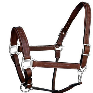 Custom Made <b>Top</b> Quality Fancy Stitched Soft Padded <b>Leather</b> Horse <b>Halter</b> at Direct Factory Wholesale Price Made in India - Product Image 1