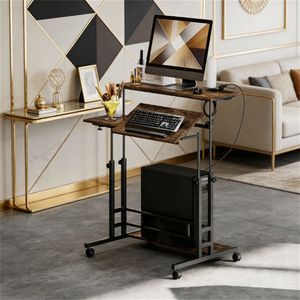 Scrivania Verticale Marrone per Casa/Ufficio, Postazione di Lavoro Ottimale per Computer - Product Image 1