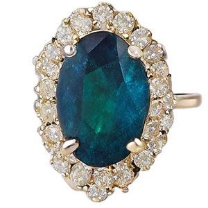 แหวนนิลสีเขียว925เงินสเตอร์ลิงมาใหม่สลักฝาชุบทอง18K สำหรับงานแต่งงานหรืองานเลี้ยง - Product Image 1