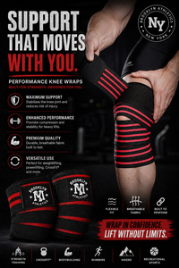 Bandes de genou en néoprène pour la musculation avec fermeture éclair, soutien robuste pour les squats et la force athlétique - Product Image 2