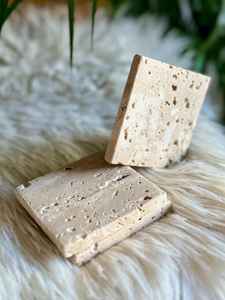 Juego de Posavasos de Mármol Travertino Hechos a Mano, Cuadrados, de Piedra Natural, para Decoración del Hogar - Product Image 4