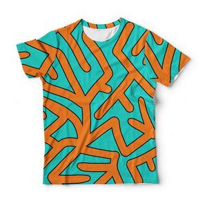 Geometric Pattern Men's Short Sleeve T-<b>Shirt</b> O-Neck Regular Fit Sublimation Print Casual Style <b>100</b>% <b>Polyester</b> Woven Fabric - Product Image 3