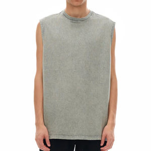 เสื้อกล้ามยูนิเซ็กส์แบรนด์เทรนดี้สำหรับผู้ชาย สีพื้น แห้งเร็ว สวมใส่สบายๆ ในฤดูร้อน ไม่มีปก ผลิตจากผ้าโพลีเอสเตอร์ถัก - Product Image 5