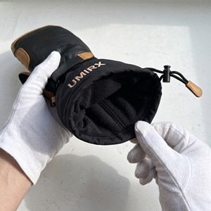 Mitaines de ski imperméables et respirantes en cuir noir et cuir de chèvre, gants de ski isolés, mitaines de snowboard avec manchette, unisexe, pour l'extérieur - Product Image 4