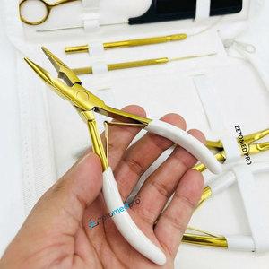 Custom Brand Name Leather Kit with Stainless Steel Hair <b>Extension</b> Tools Waterproof Tape in Plier <b>Micro</b> Beads Opener Link Pliers - Product Image 3