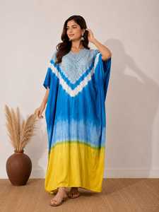 Tissu de Kaftan Premium en Soie Modale Pure Teinte Shibori, Qualité Supérieure, Collection de Tissus de Mode Ethnique de Créateur - Product Image 2
