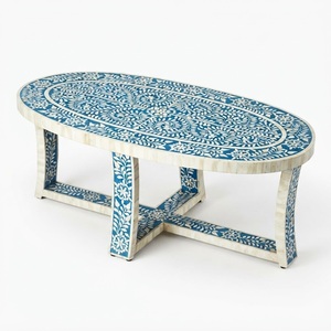 Luxury Green Bone Inlay <b>End</b> <b>Table</b> Handmade Resin Round Coffee <b>Table</b> Wholesale Indian Handicraft <b>Living</b> <b>Room</b> Accent Side <b>Table</b> - Product Image 6