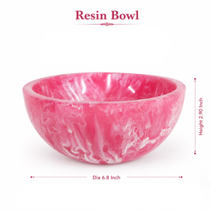 Handmade Resin Serving <b>Bowl</b> <b>Pink</b> Glossy Salad <b>Bowl</b>, 6.8 Inch Diameter - Product Image 2