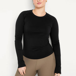 Nouveau T-shirt pour femmes de haute qualité, manches longues et col rond, vente en gros, personnalisé, confortable, respirant - Product Image 1