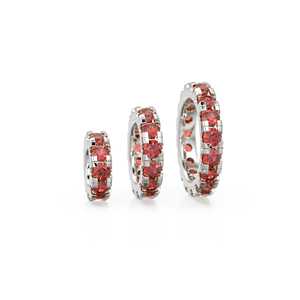 Breloque ronde en or 14 carats avec rubis rouge, Breloque roue en rubis rouge, Support de breloque rond, Connecteur de bande éternité en rubis rouge, Juillet - Product Image 6