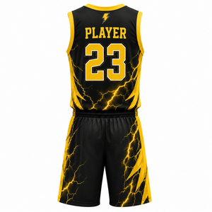 Ensemble d'uniformes de basketball personnalisés avec logo, nom et numéro sur mesure, légers, respirants, à séchage rapide, vêtements de sport athlétiques - Product Image 4