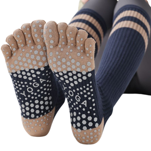 New Pilates Five Finger Calf <b>Socks</b> Women's Cotton <b>Moisture</b> Absorbent Professional Non Slip Yoga <b>Socks</b> Sports Fitness Split 5 Toe - Product Image 4