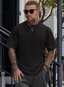 เสื้อยืดคอตตอนหนานุ่มทรงโอเวอร์ไซส์สำหรับผู้ชาย สไตล์ลำลอง คอกลม สตรีทแวร์ ขายส่ง - Product Image 6