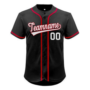 Maillots de baseball et softball personnalisés respirants, imprimés, antibactériens, séchage rapide, col en V, boutons, logo personnalisé, 2026, 100 % polyester, haute qualité - Product Image 2